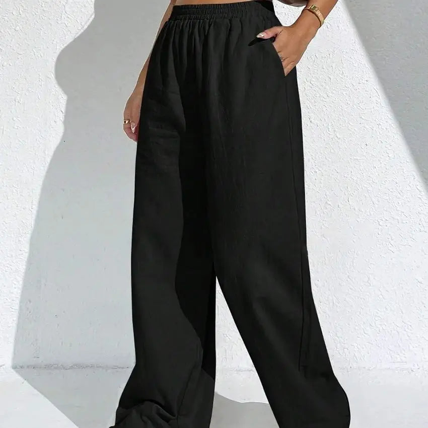 Women solid color elegant casual fashion Japanese Korean European and American pants
