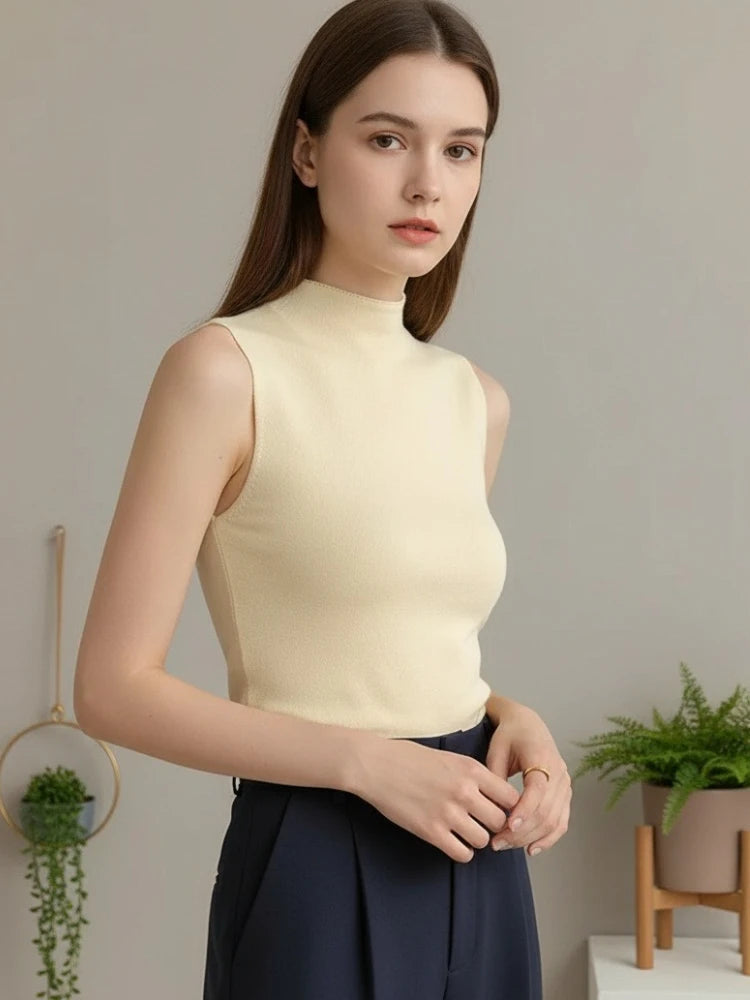 AOSSVIAO 2026 Summer Sexy Knitted Tank Top Women Camisole Blouse Sleeveless Slim Top Female Sleveless T-shirt Vest Casual Camis