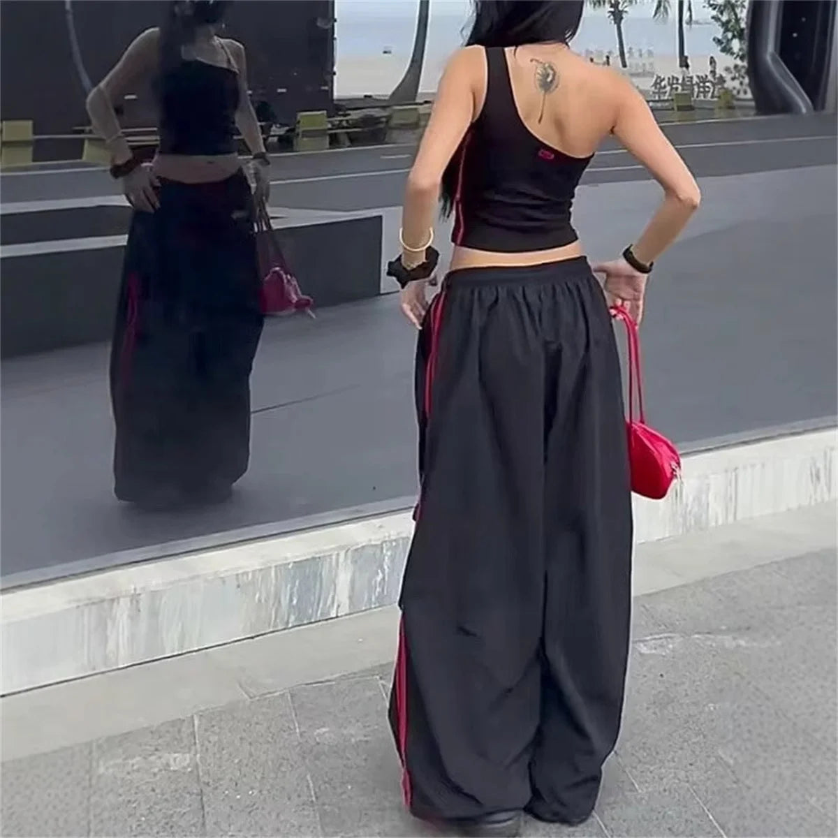 Loose Joggers Pants Women Cargo Pants Vintage Streetwear Hip Hop Y2k Baggy Wide Leg Sweatpants Casual Pockets Fashion Trousers