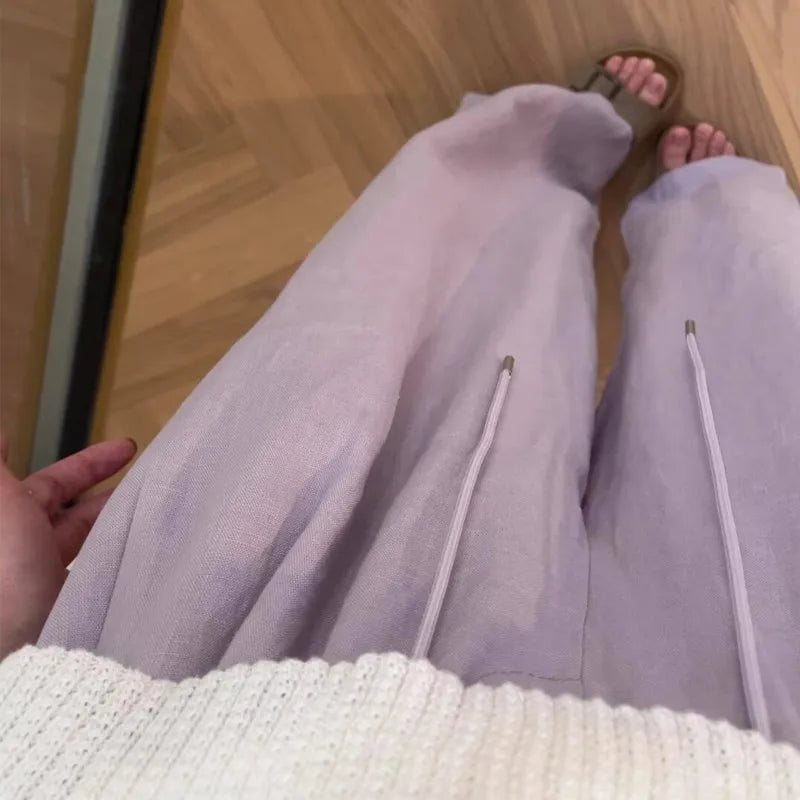 Sycamore Pants Lazy Linen Casual Pants Women's Summer 2025 New Drooping Straight Pants