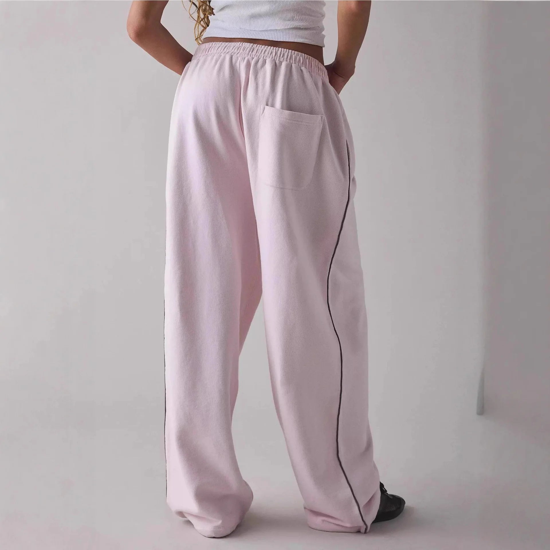 Autumn Street Sweatpants Y2K Aesthetic Slacks Stripes Fashion Personalized Letters Embroidered Casual Wide Leg Pants Trousers