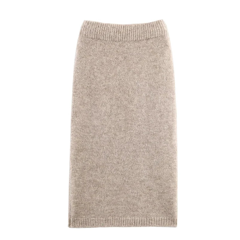 Women Knitted Midi Skirts Two Piece Sets 2026 New Fashion Jacquard Belt Knit Cardigan Women's Suits Autumn Winter Woman Outfits