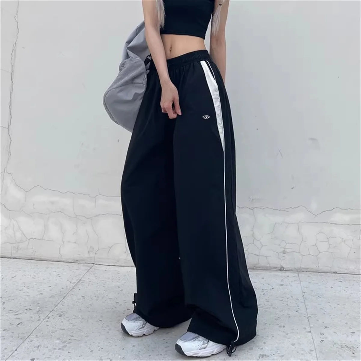 Loose Joggers Pants Women Cargo Pants Vintage Streetwear Hip Hop Y2k Baggy Wide Leg Sweatpants Casual Pockets Fashion Trousers