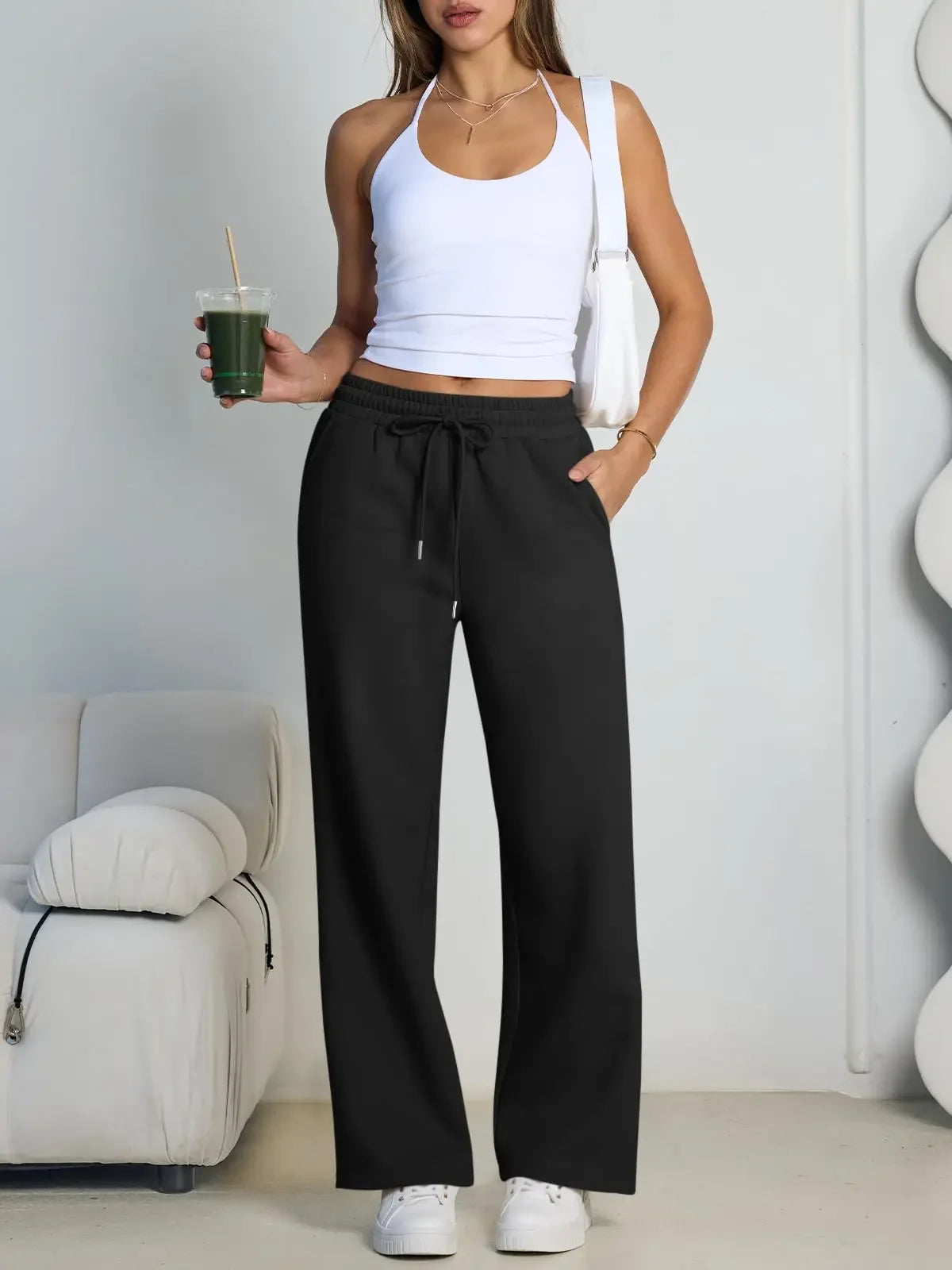 Straight Wide Leg Loose Pant Women Fahsion 2026 Spring Summer New Baggy Sweatpants High Waist Csual Street Pants Chic Trousers