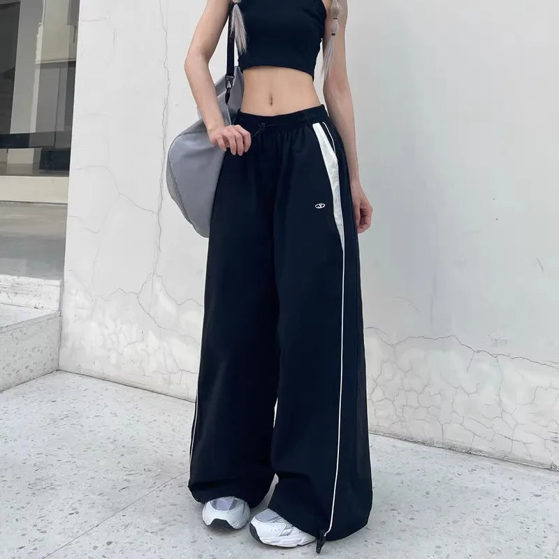 Y2K Vintage Fashion Loose Pant 2026 Casual Street Hip Hop Baggy Pants High Waist Wide Leg Trousers Solid Joggers Women Clothes
