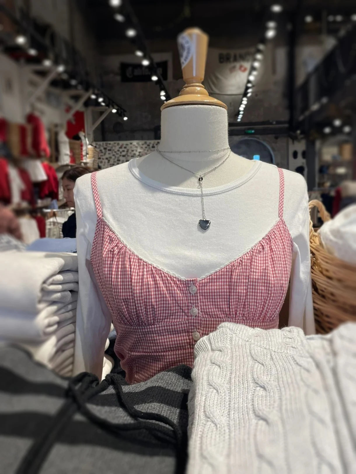 New Red Plaid Slim Tank Top Woman Lace Trim Buttons V-neck Back Lace-up Cotton Camis Summer Vintage Streetwear Sweet Crop Tops