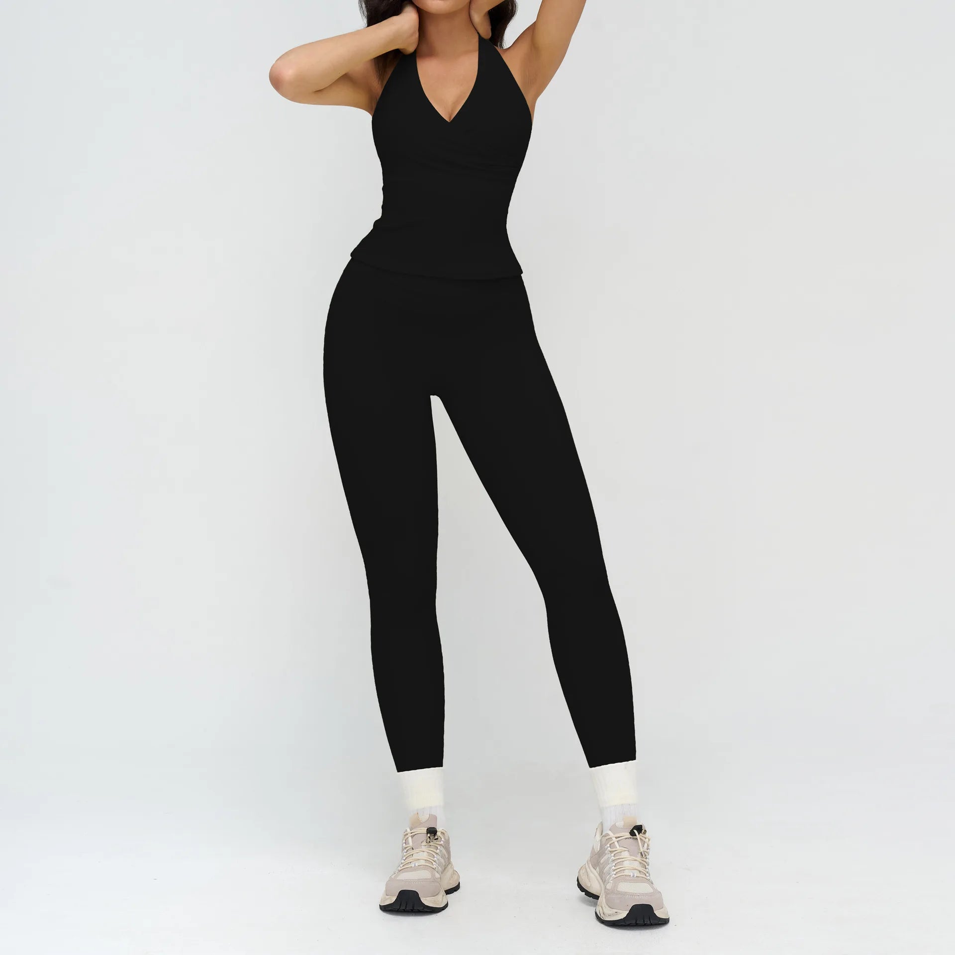 2PCS Yoga Set Women Tracksuit Athletic Wear Gym Clothing Fitness Outfits Workout Set Sportswear High Waist Leggings Sports Suits