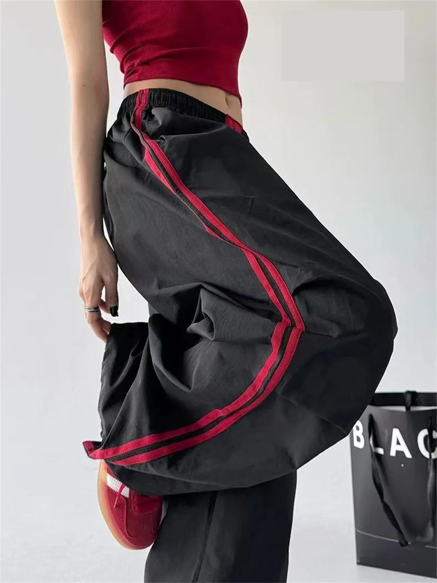 Loose Joggers Pants Women Cargo Pants Vintage Streetwear Hip Hop Y2k Baggy Wide Leg Sweatpants Casual Pockets Fashion Trousers
