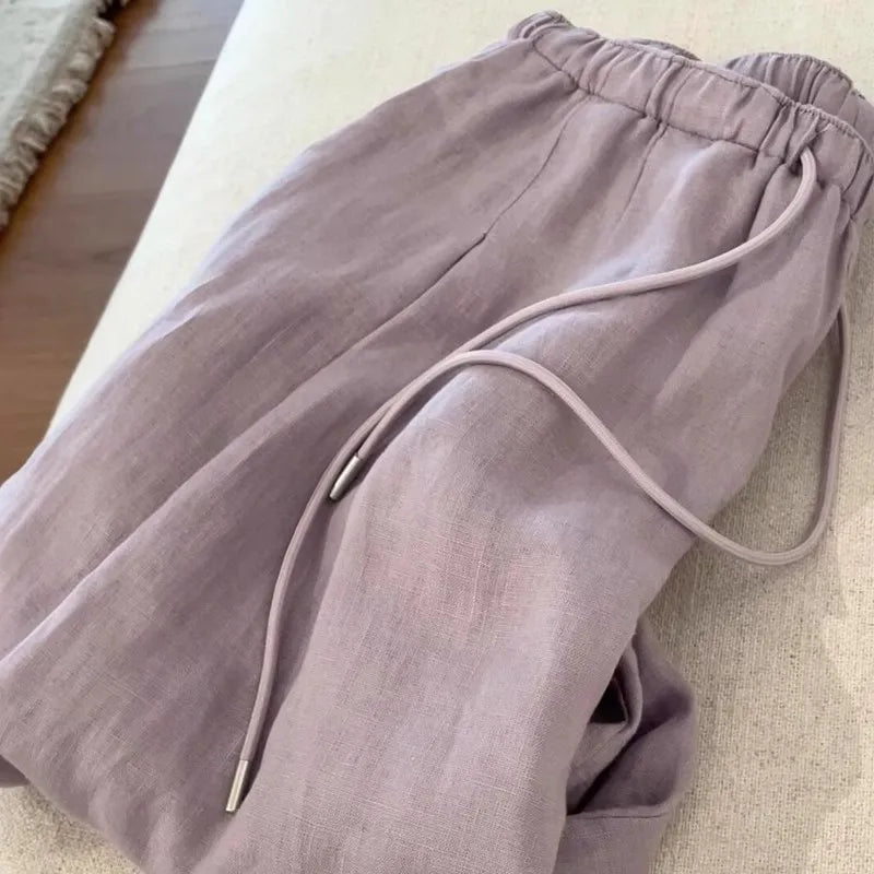 Sycamore Pants Lazy Linen Casual Pants Women's Summer 2025 New Drooping Straight Pants