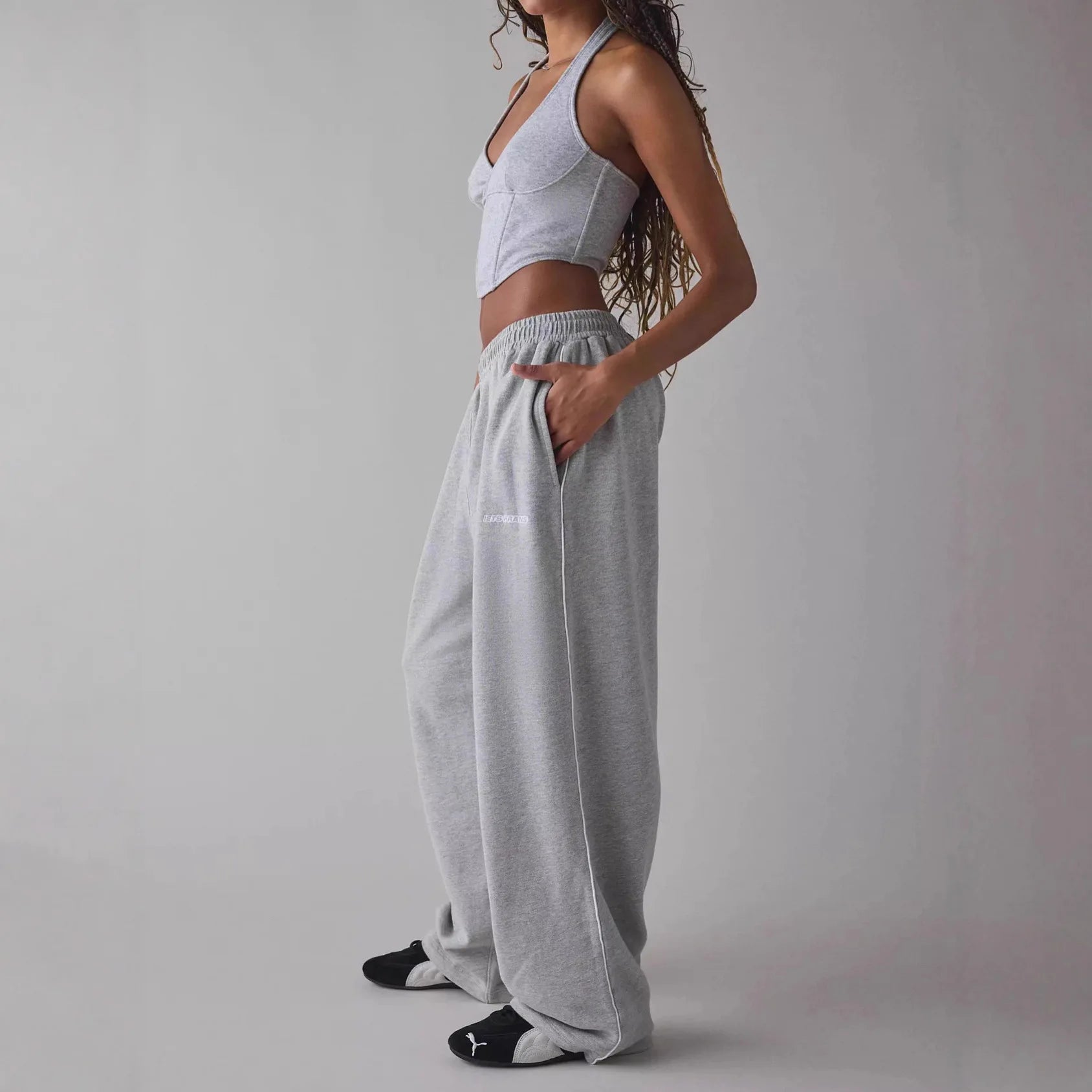 Autumn Street Sweatpants Y2K Aesthetic Slacks Stripes Fashion Personalized Letters Embroidered Casual Wide Leg Pants Trousers